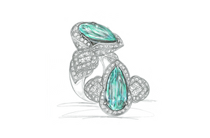4.07ct Neon Paraiba Turmalin Ring mit D Flawless Diamanten, eingefasst in 18 Karat Gelbgold