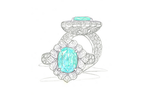 7.19ct Neon Paraiba Turmalin Ring mit D Flawless Diamanten, eingefasst in 18 Karat Weissgold