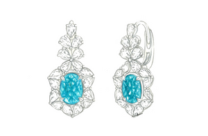 3.90ct Neon Paraiba Turmalin Ohrringe mit D Flawless Diamanten, eingefasst in 18 Karat Weissgold