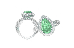 3.19ct Neon Paraiba Turmalin Ring mit D Flawless Diamanten, eingefasst in 18 Karat Weissgold