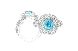1.27ct Neon Paraiba Turmalin Ring mit D Flawless Diamanten, eingefasst in 18 Karat Weissgold