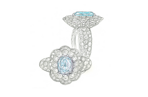 2.32ct Neon Paraiba Turmalin Ring mit D Flawless Diamanten, eingefasst in 18 Karat Weissgold