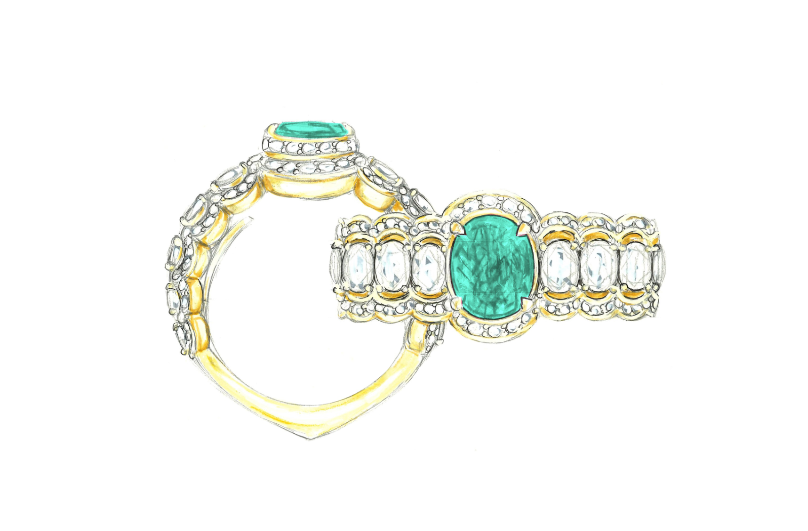 0.98ct Neon Paraiba Turmalin Ring mit D Flawless Diamanten, eingefasst in 18 Karat Gelbgold