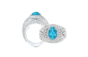 3.21ct Neon Paraiba Turmalin Ring mit D Flawless Diamanten, eingefasst in 18 Karat Weissgold