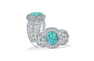 3.56ct Neon Paraiba Turmalin Ring mit D Flawless Diamanten, eingefasst in 18 Karat Weissgold