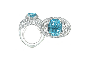 3.88ct Neon Paraiba Turmalin Ring mit D Flawless Diamanten, eingefasst in 18 Karat Weissgold