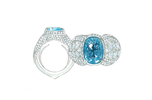 3.93ct Neon Paraiba Turmalin Ring mit D Flawless Diamanten, eingefasst in 18 Karat Weissgold