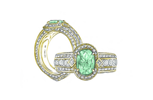 2.77ct Neon Paraiba Turmalin Ring mit D Flawless Diamanten, eingefasst in 18 Karat Gelbgold