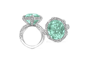 7.90ct Neon Paraiba Turmalin Ring mit D Flawless Diamanten, eingefasst in 18 Karat Weissgold