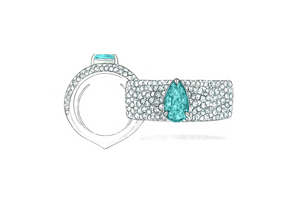 1.60ct Neon Paraiba Turmalin Ring mit D Flawless Diamanten, eingefasst in 18 Karat Weissgold