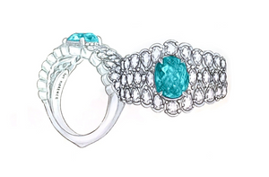 1.88ct Neon Paraiba Turmalin Ring mit D Flawless Diamanten, eingefasst in 18 Karat Weissgold