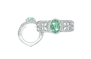 2.40ct Neon Paraiba Turmalin Ring mit D Flawless Diamanten, eingefasst in 18 Karat Weissgold