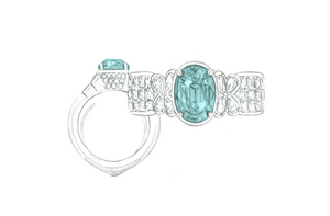 2.40ct Neon Paraiba Turmalin Ring mit D Flawless Diamanten, eingefasst in 18 Karat Weissgold