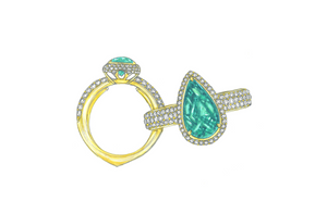 5.47ct Neon Paraiba Turmalin Ring mit D Flawless Diamanten, eingefasst in 18 Karat Gelbgold