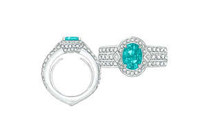 1.19ct Neon Paraiba Turmalin Ring mit D Flawless Diamanten, eingefasst in 18 Karat Weissgold