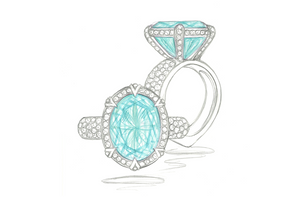 6.17ct Neon Paraiba Turmalin Ring mit D Flawless Diamanten, eingefasst in 18 Karat Weissgold