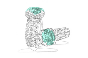 2.70ct Neon Paraiba Turmalin Ring mit D Flawless Diamanten, eingefasst in 18 Karat Weissgold