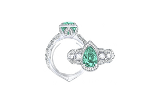 1.91ct Neon Paraiba Turmalin Ring mit D Flawless Diamanten, eingefasst in 18 Karat Weissgold