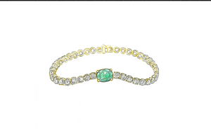 1.15ct Neon Paraiba Turmalin Armband mit D Flawless Diamanten, eingefasst in 18 Karat Gelbgold