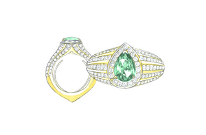 2.41ct Neon Paraiba Turmalin Ring mit D Flawless Diamanten, eingefasst in 18 Karat Gelbgold