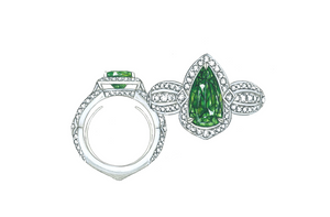 2.72ct Neon Paraiba Turmalin Ring mit D Flawless Diamanten, eingefasst in 18 Karat Weissgold