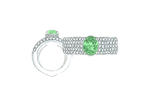 1.10ct Neon Paraiba Turmalin Ring mit D Flawless Diamanten, eingefasst in 18 Karat Weissgold
