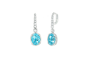 2.47ct Neon Paraiba Turmalin Ohrringe mit D Flawless Diamanten, eingefasst in 18 Karat Weissgold
