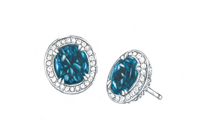 4.10ct Neon Paraiba Turmalin Ohrringe mit D Flawless Diamanten, eingefasst in 18 Karat Weissgold