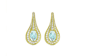3.48ct Neon Paraiba Turmalin Ohrringe mit D Flawless Diamanten, eingefasst in 18 Karat Gelbgold
