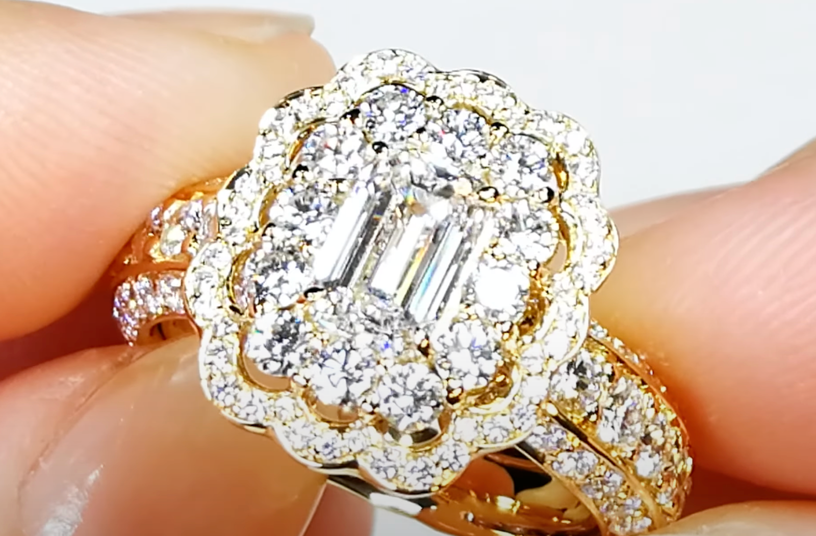 1.15ct D Flawless Golkonda Diamant Ring mit D Flawless Diamanten, eingefasst in 18 Karat Gelbgold