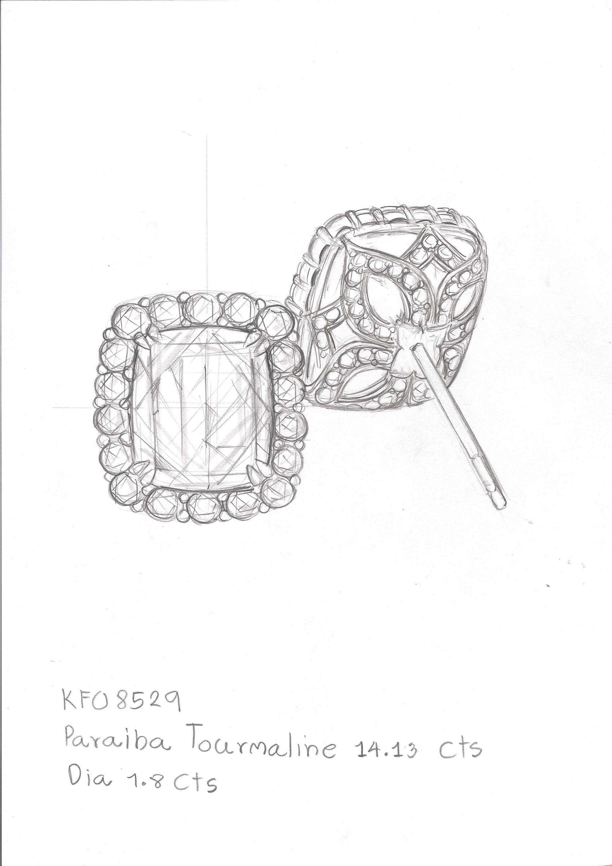 14.13ct Nicht erhitzter Baby Lumina lupenreiner Paraiba Turmalin Ohrringe mit D Flawless Diamant eingefasst in 18 Karat Gelbgold