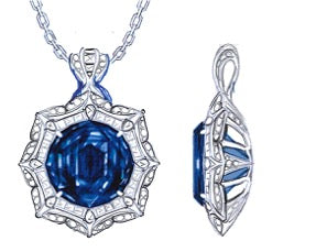 104.56ct Tansanit Halskette mit D Flawless Diamanten, eingefasst in 18 Karat Gelbgold