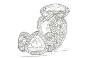 13.00ct bulgarischer Sphalerite Ring mit D Flawless Diamanten, eingefasst in 18 Karat Gelbgold