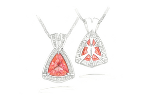 11.92ct Sweet Home Colorado Rhodochrosit Halskette mit D Flawless Diamanten, eingefasst in 18 Karat Weissgold