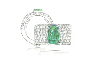 3.14ct ölfreier russischer Smaragd Ring mit D Flawless Diamanten, eingefasst in 18 Karat Weissgold