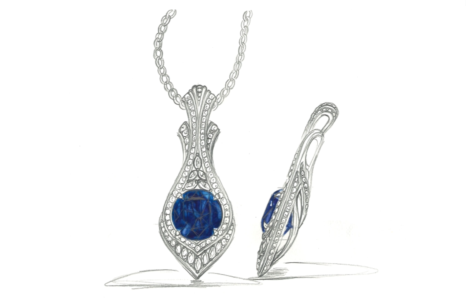 21.94ct Madagaskar Sphen Halskette mit D Flawless Diamanten, eingefasst in 18 Karat Gelbgold