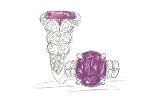 10.22ct Pinker Zirkon Ring mit D Flawless Diamanten, eingefasst in 18 Karat Weissgold