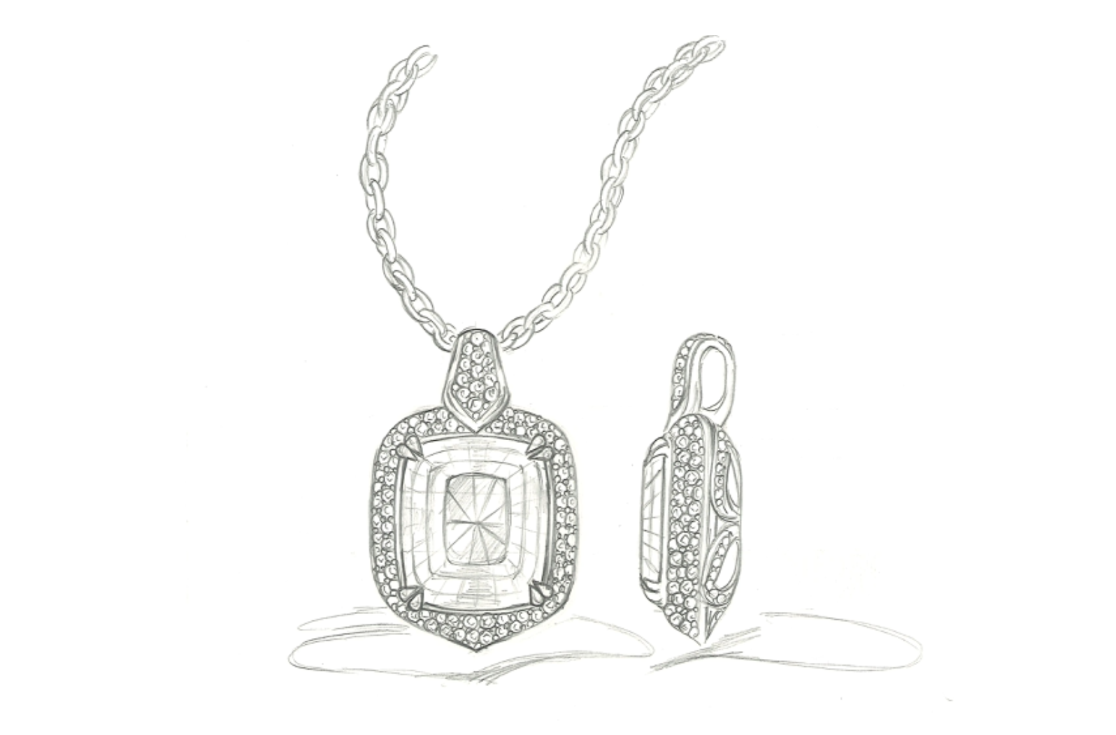 29.40ct Zweifarbiger Nigeria Morganit Halskette mit D Flawless Diamanten, eingefasst in 18 Karat Weissgold