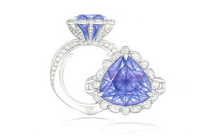 8.13ct Tansanit Ring mit D Flawless Diamanten, eingefasst in 18 Karat Weissgold