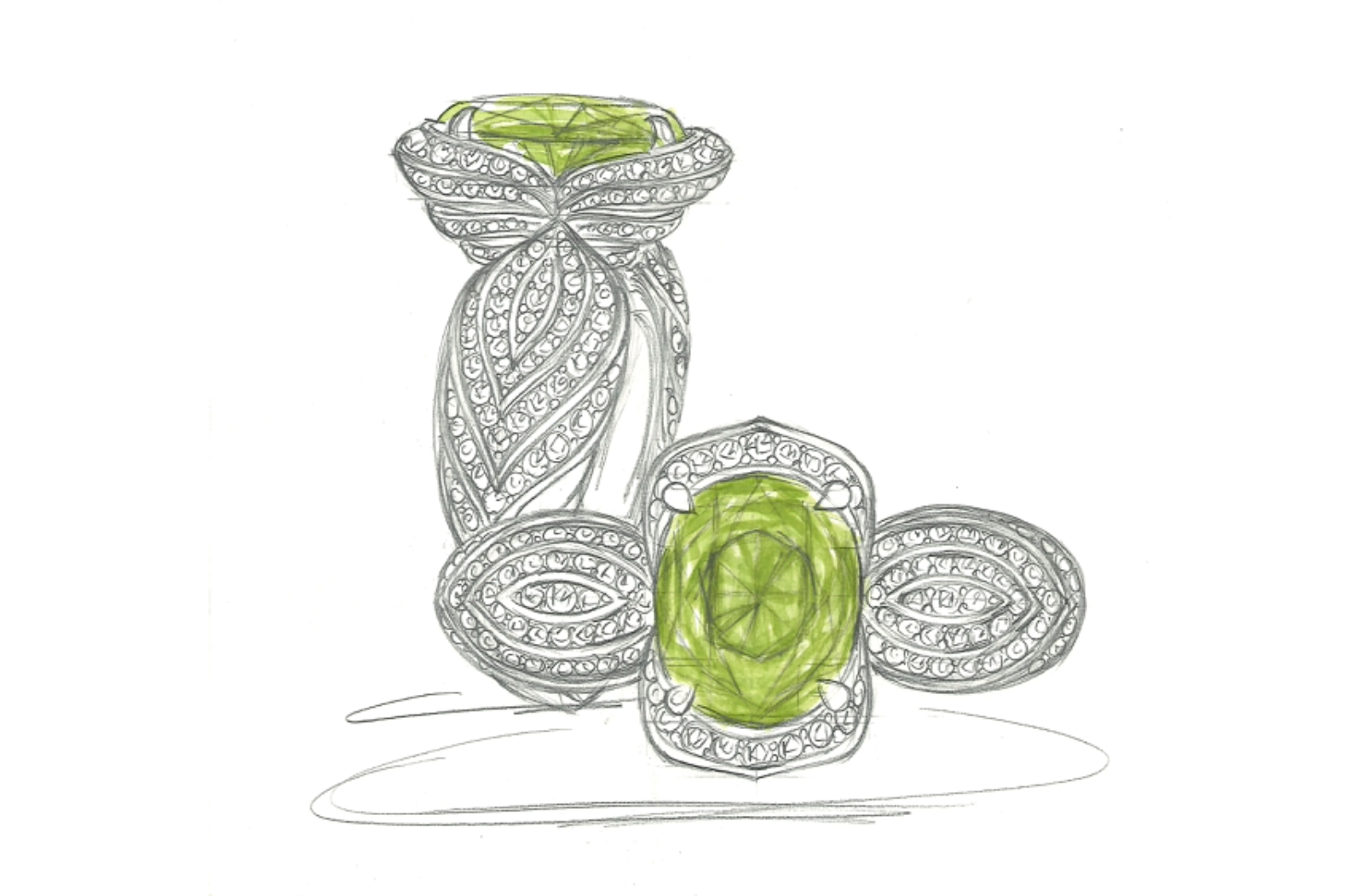 7.20ct Verdelith Turmalin Ring mit D Flawless Diamanten, eingefasst in 18 Karat Weissgold