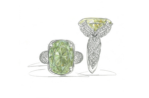 13.57ct Rekord USA Datolit Ring mit D Flawless Diamanten, eingefasst in 18 Karat Gelbgold