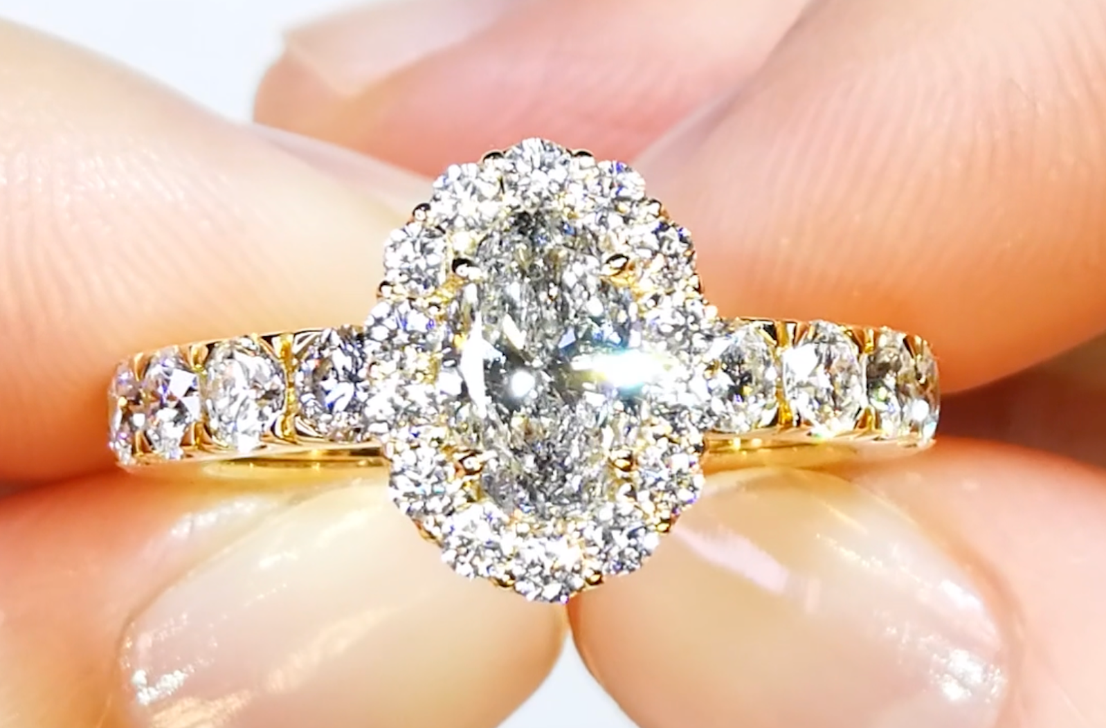0.97ct Salt and Pepper Argyle Diamant Ring mit D Flawless Diamanten, eingefasst in 18 Karat Gelbgold