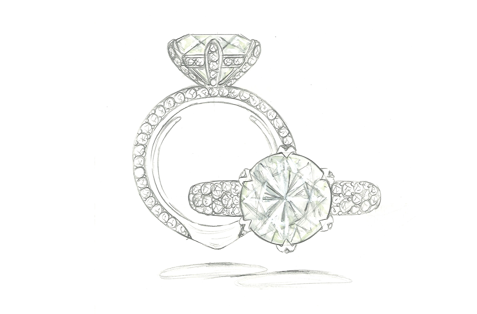 2.05ct Salt and Pepper Argyle Diamant Ring mit D Flawless Diamanten, eingefasst in 18 Karat Gelbgold