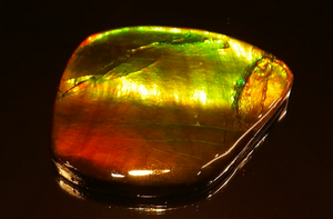 49.23ct Kanadischer Natur Ammolit Halskette mit D Flawless Diamanten, eingefasst in 18 Karat Gelbgold