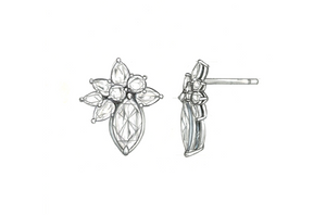 2.32ct D Flawless Golkonda Diamant Ohrringe mit D Flawless Diamanten, eingefasst in 18 Karat Weissgold