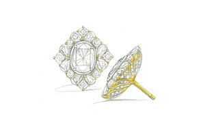 2.17ct D Flawless Golkonda Diamant Ohrringe mit D Flawless Diamanten, eingefasst in 18 Karat Gelbgold