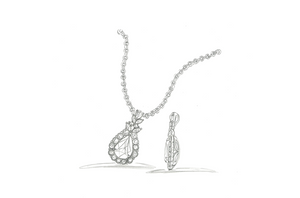 4.05ct D Flawless Golkonda Diamant Halskette mit D Flawless Diamanten, eingefasst in 18 Karat Gelbgold