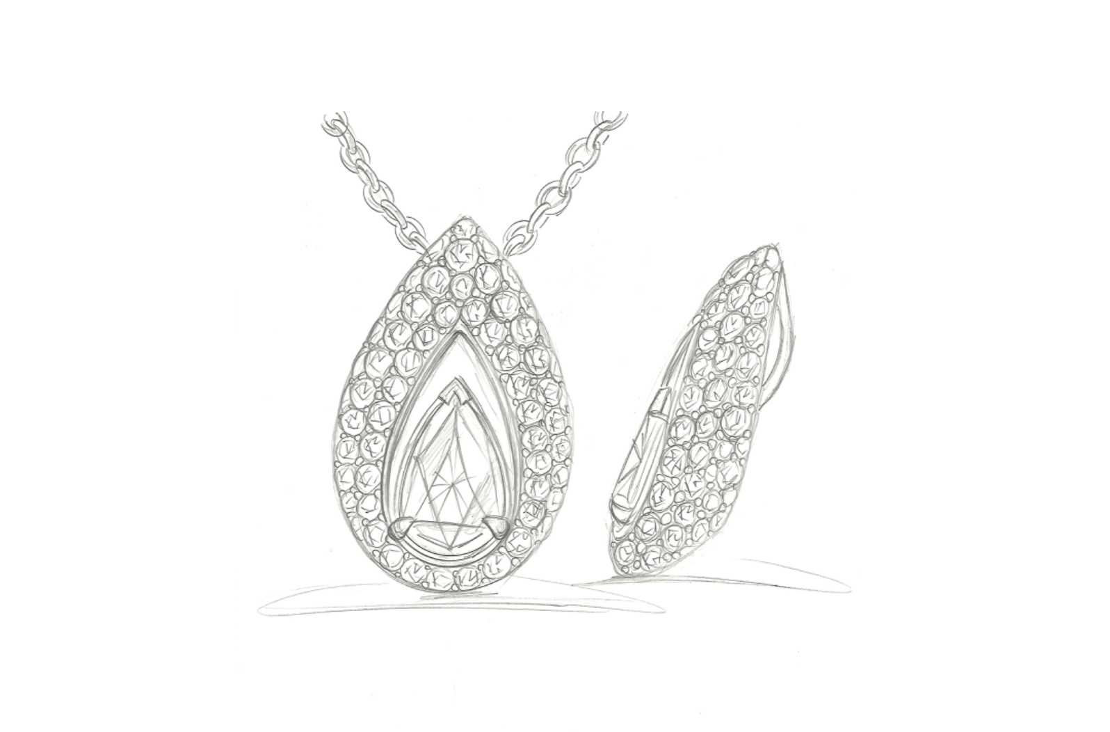 3.01ct D Flawless Golkonda Diamant Halskette mit D Flawless Diamanten, eingefasst in 18 Karat Gelbgold