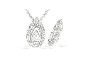 3.01ct D Flawless Golkonda Diamant Halskette mit D Flawless Diamanten, eingefasst in 18 Karat Gelbgold