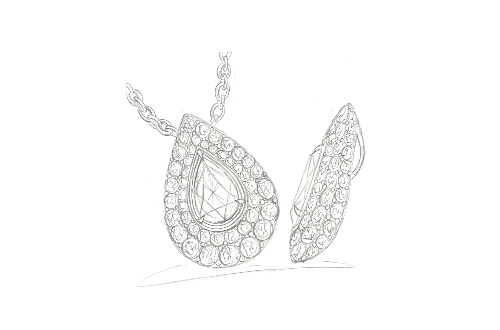 2.01ct D Flawless Golkonda Diamant Halskette mit D Flawless Diamanten, eingefasst in 18 Karat Gelbgold
